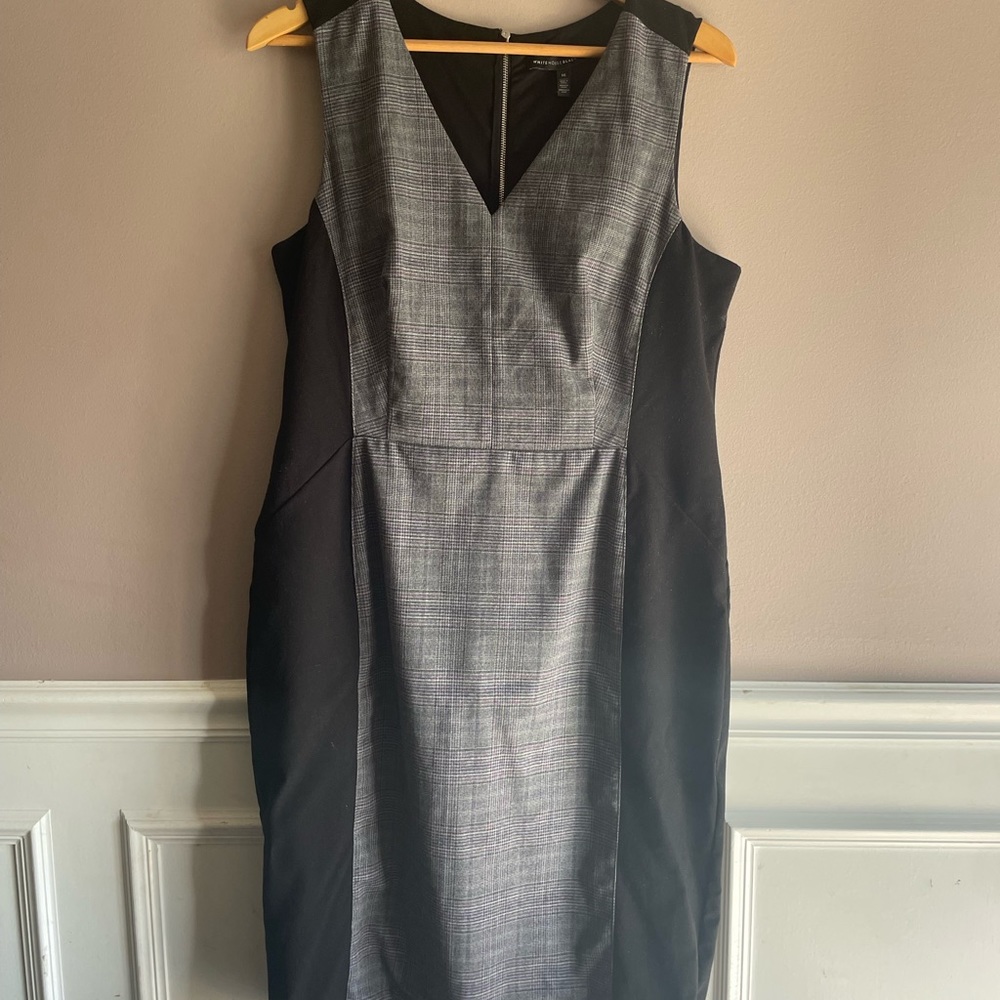 White House Black Market black midi sleeveless dress size 16